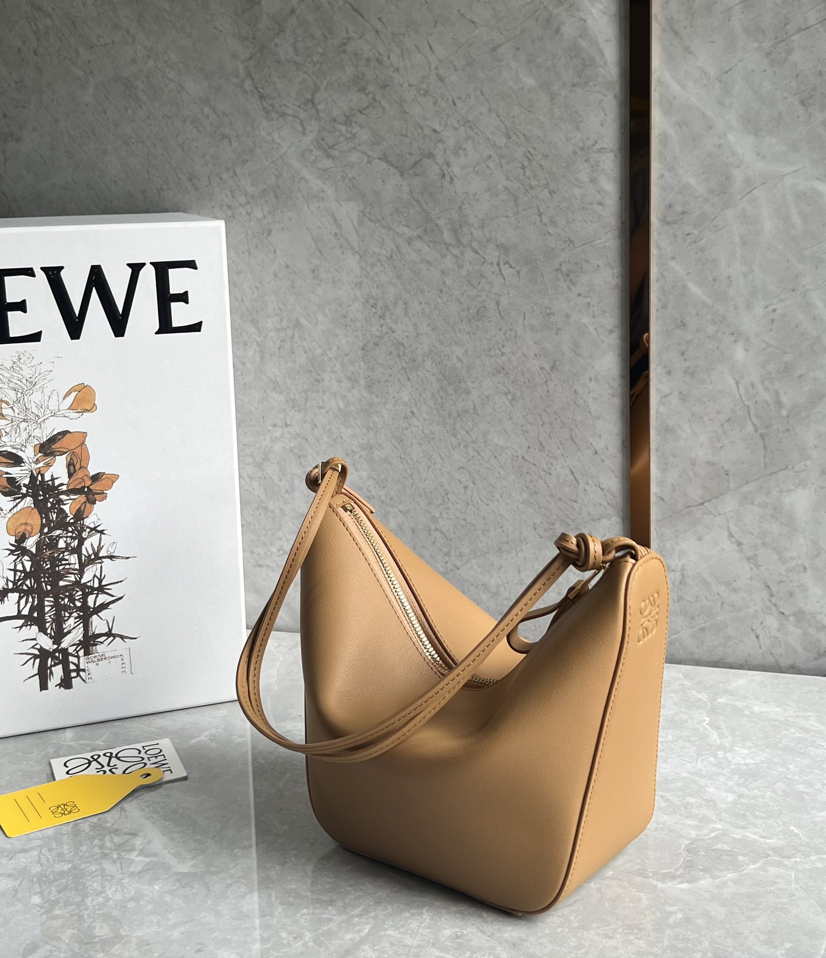 Loewe Mini Hammock Hobo Bag in Classic Calfskin Warm Desert